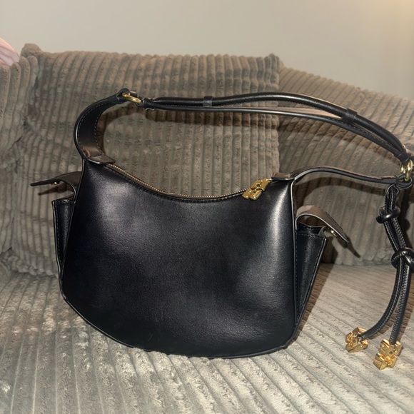 Ganni Black Leather Shoulder Bag - Picture 2 of 6